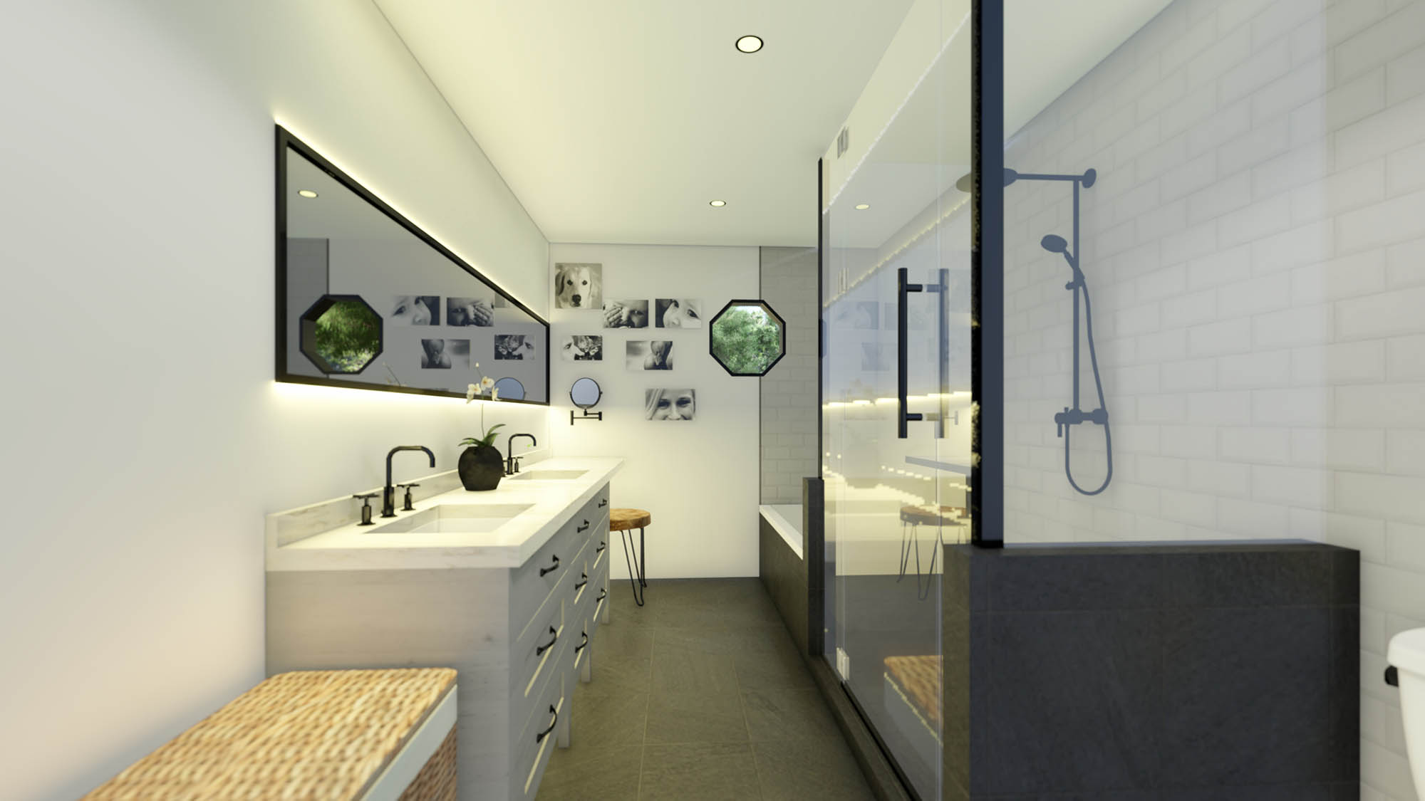 Bathroom with glass shower